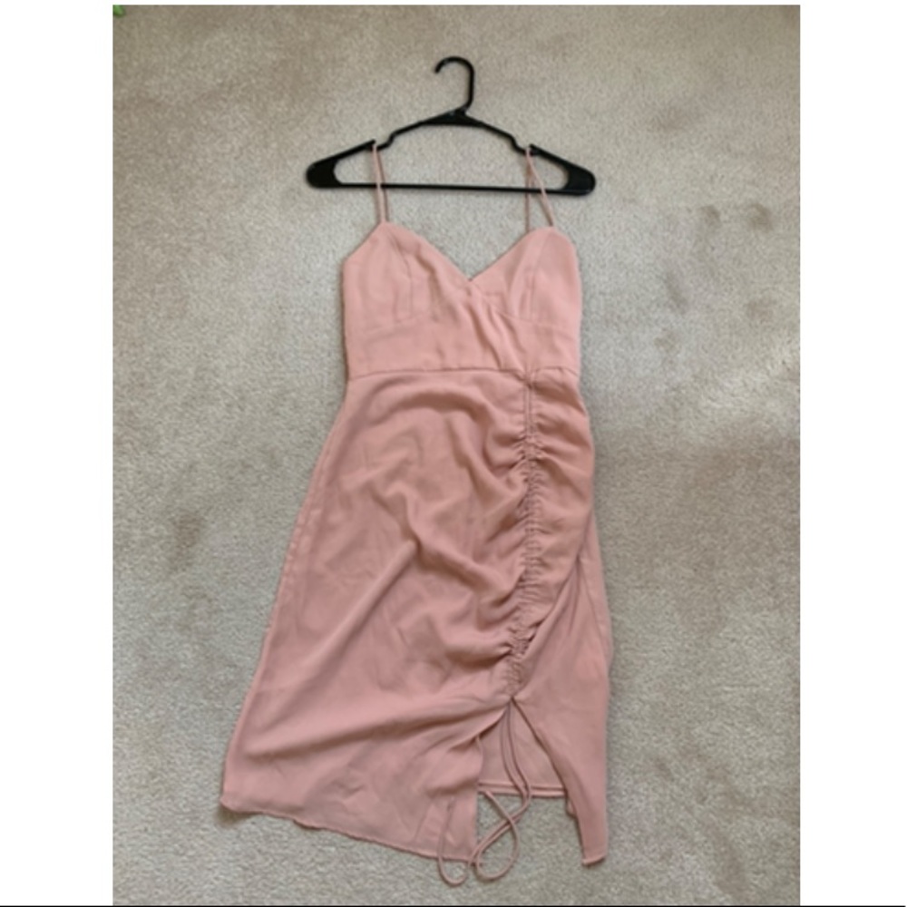Superdown Revolve Ruched Front Pink Dress Small S